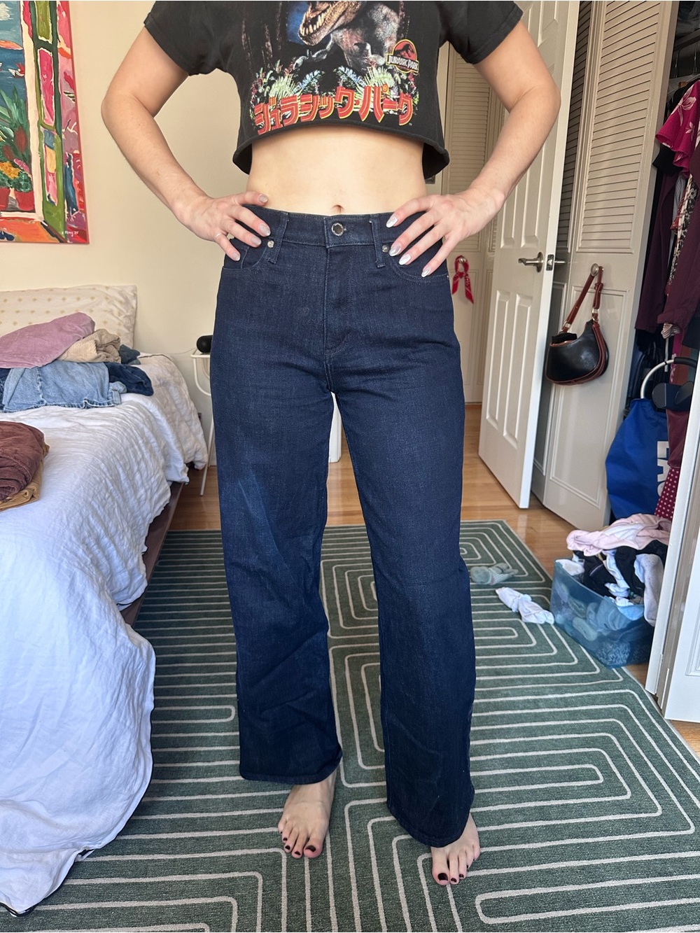 Banana Republic Classic High-Rise Wide Leg Jeans - Dark Blue